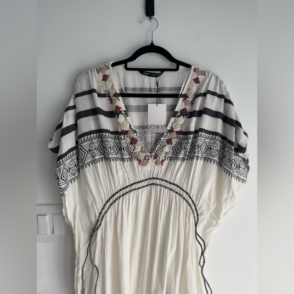 ZARA Limited Edition BEADED KAFTAN DRESS Women’s XS/S NEW bloggers favorite - Picture 2 of 12